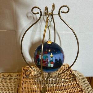 1999 Vintage STAR OF Bethlehem ORNAMENT Painted BLOWN GLASS Maji WISEMEN Holiday